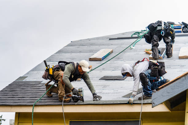 Professional Gutter Installation technician working in Waynesboro, MS